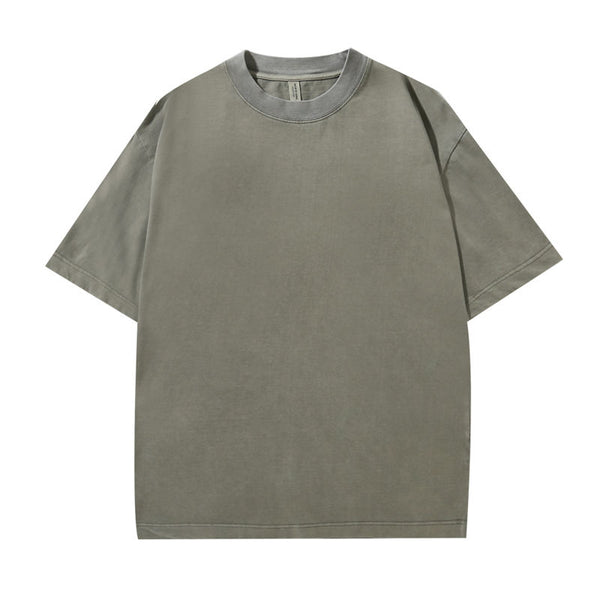 heavyweight vintage wash t-shirt in sandstone color - front view