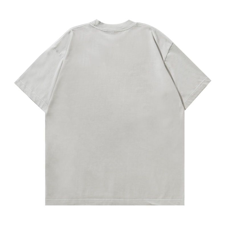 heavyweight vintage wash t-shirt in vintage gray color - back view