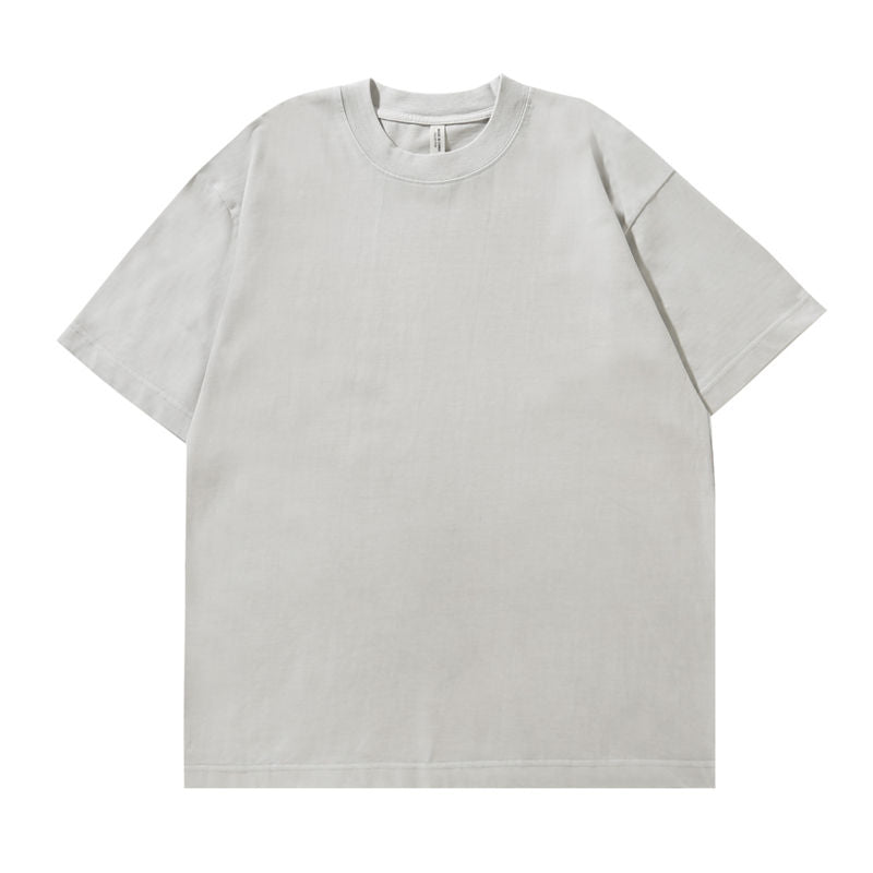 heavyweight vintage wash t-shirt in vintage gray color - front view