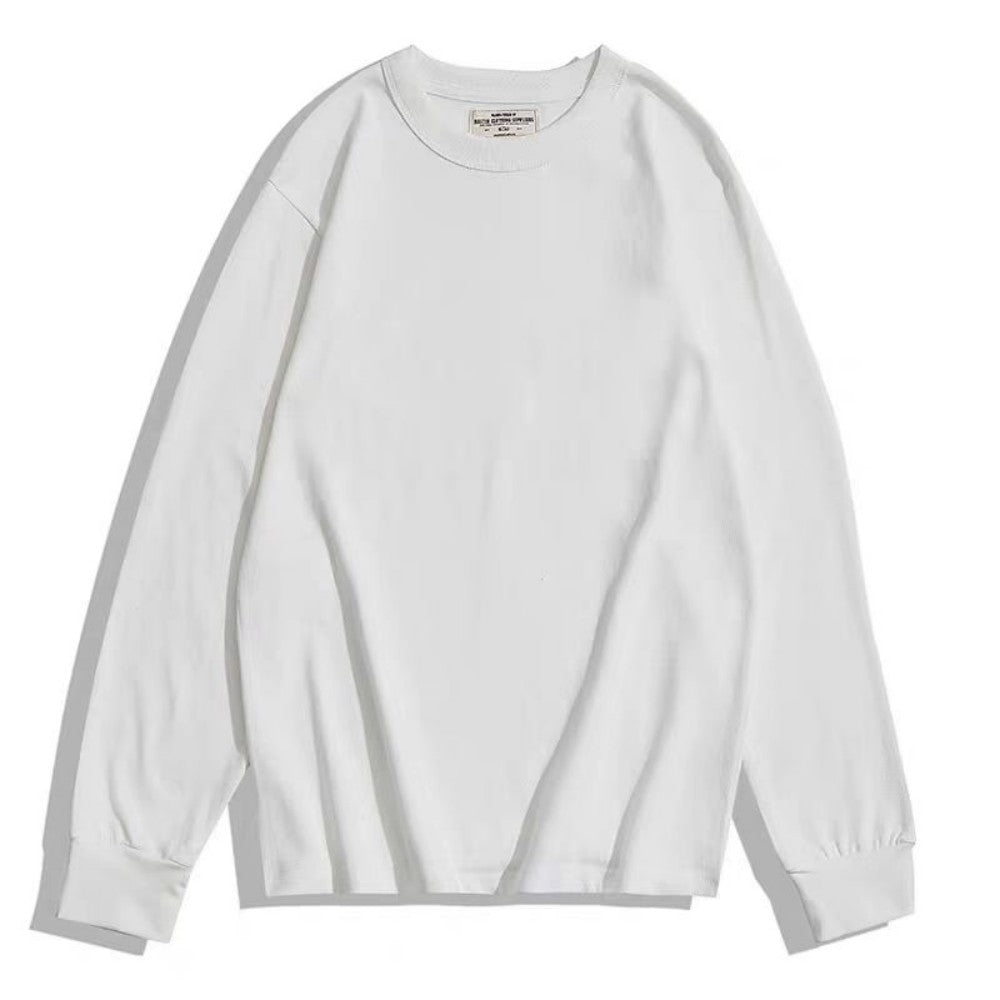 Plain Front: Sustainable 55% Hemp 45% Organic Cotton Long Sleeve T-Shirt in White - 175g Jersey for Corporate Uniforms