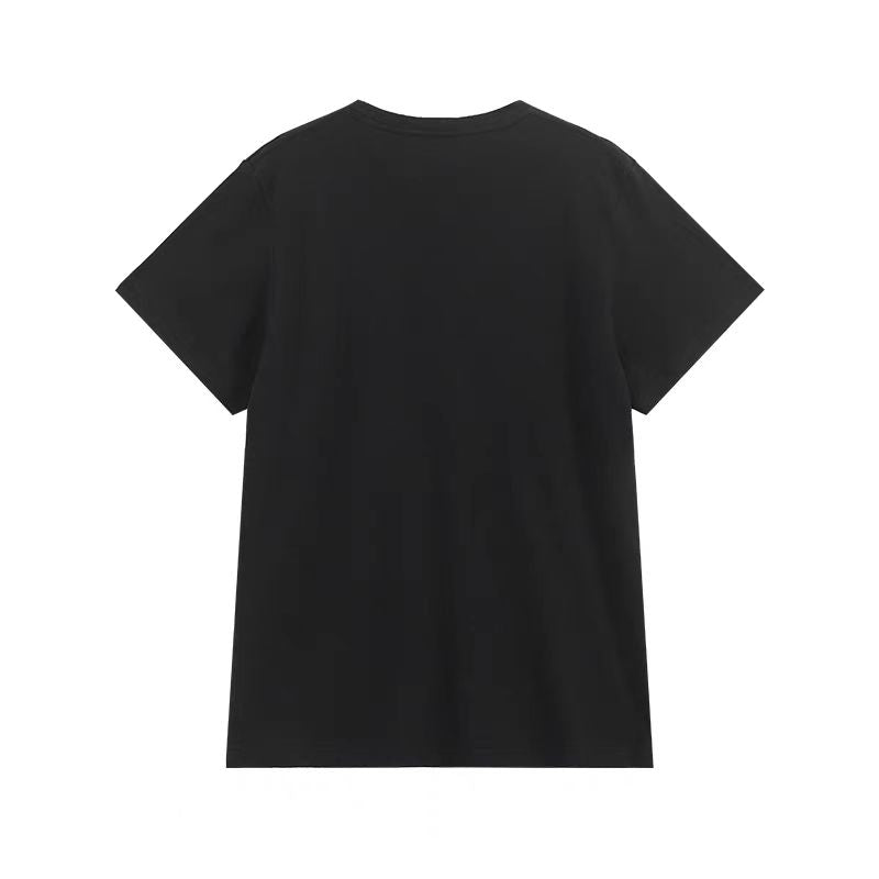 Back angle of Black hemp-tencel tee showcasing garment drape and sustainable fabric texture for wholesale buyers.