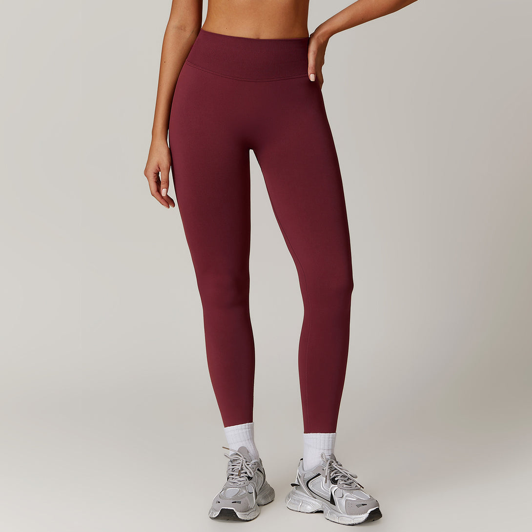 High Stretch Yoga Pants in Cherry Red - Women's Running & Yoga Leggings
