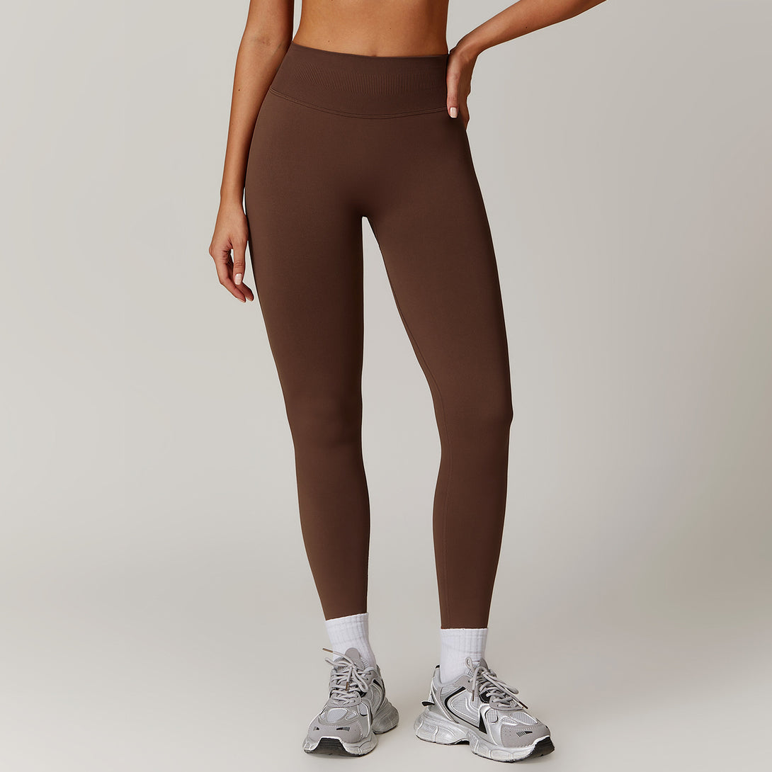 High Stretch Yoga Pants in Coffee Brown - Women's Running & Yoga Leggings