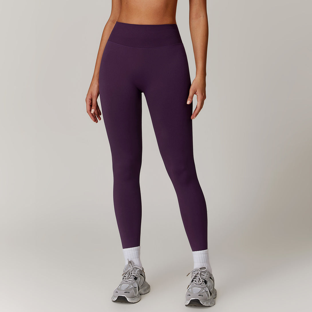 High Stretch Yoga Pants in Plum Purple - Women's Running & Yoga Leggings