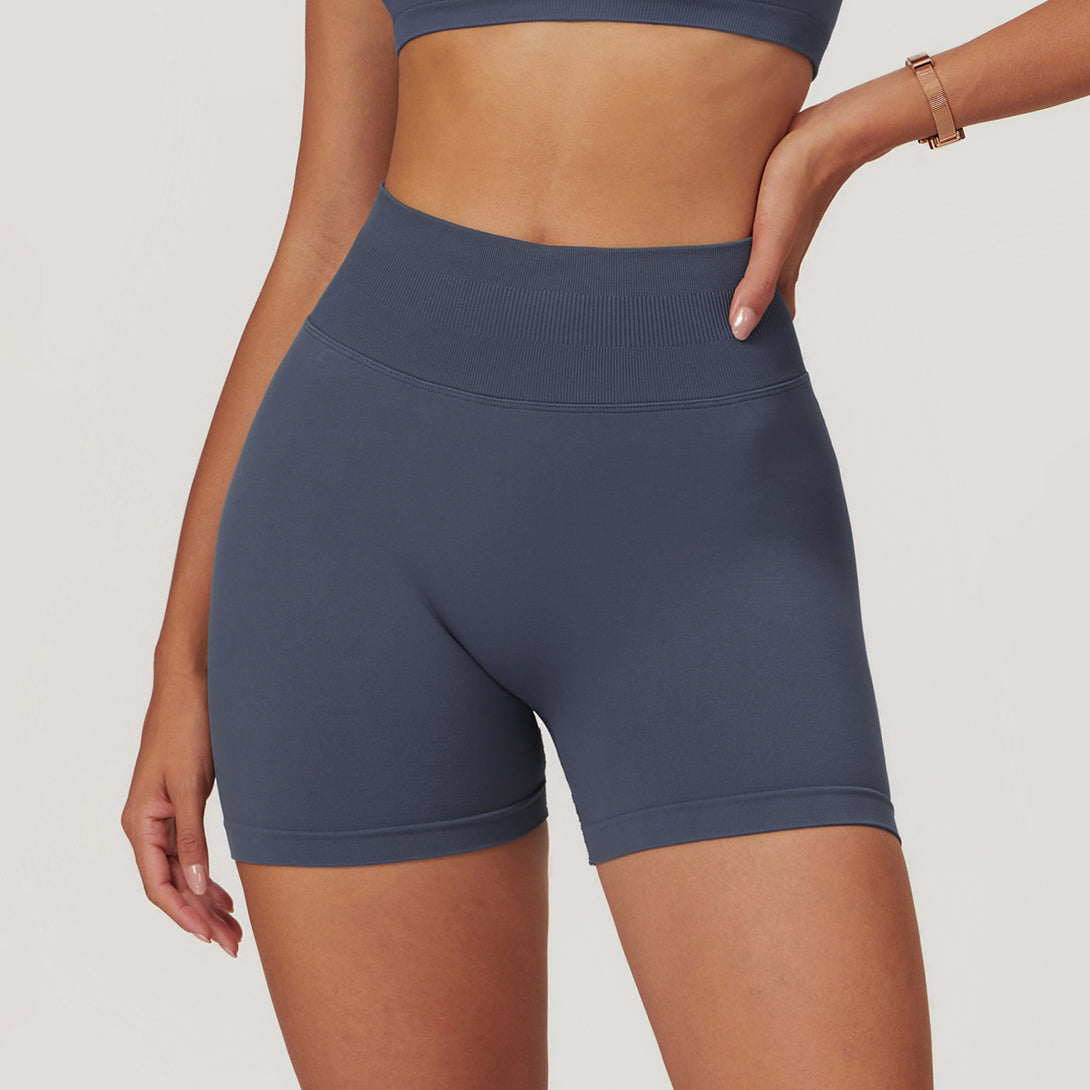Storm Blue Yoga Shorts - Anti-Odor Athletic Fabric