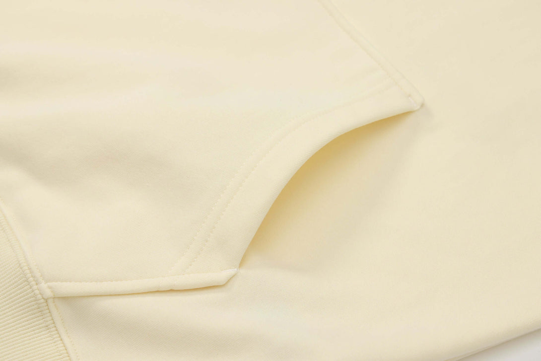 Double-stitched kangaroo pocket construction