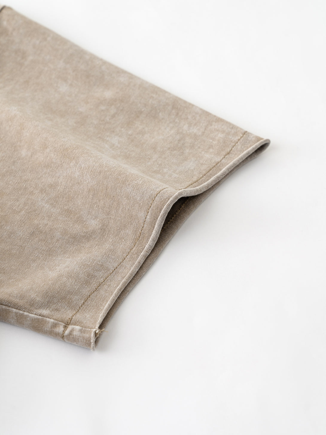 Khaki Distressed Sleeve Construction | Artisan Tearing Technique | Sustainable Streetwear Detailing