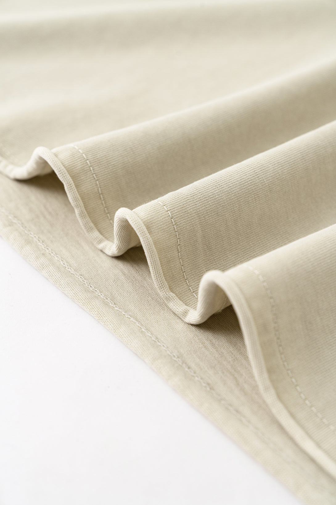 Khaki Oversized Tee Raw Hem Finish | Eco Distressed Design | Bulk Fashion Manufacturing