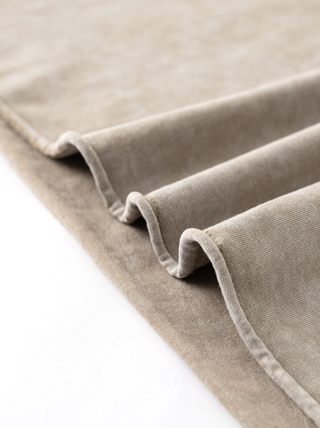 Khaki Oversized Tee Raw Hem Finish | Eco Distressed Design | Bulk Fashion Manufacturing