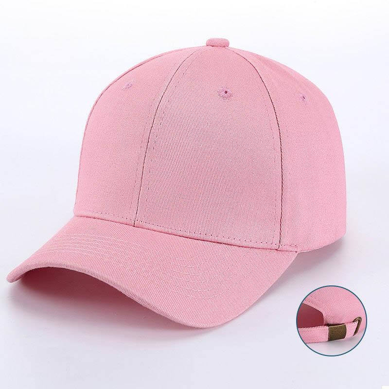 Pink adjustable kids cap front - 100% cotton baseball hat ODM