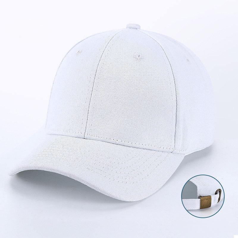 White kids baseball cap front - 100% cotton adjustable sun hat custom OEM
