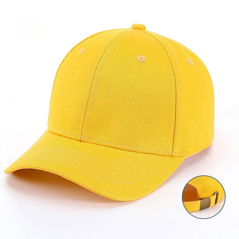 Yellow adjustable sun hat front - Kids cotton baseball cap ODM