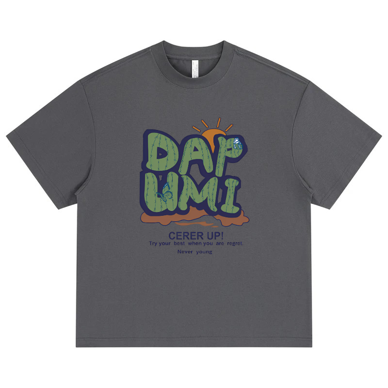 Light Gray quick-dry t-shirt with print - bulk order