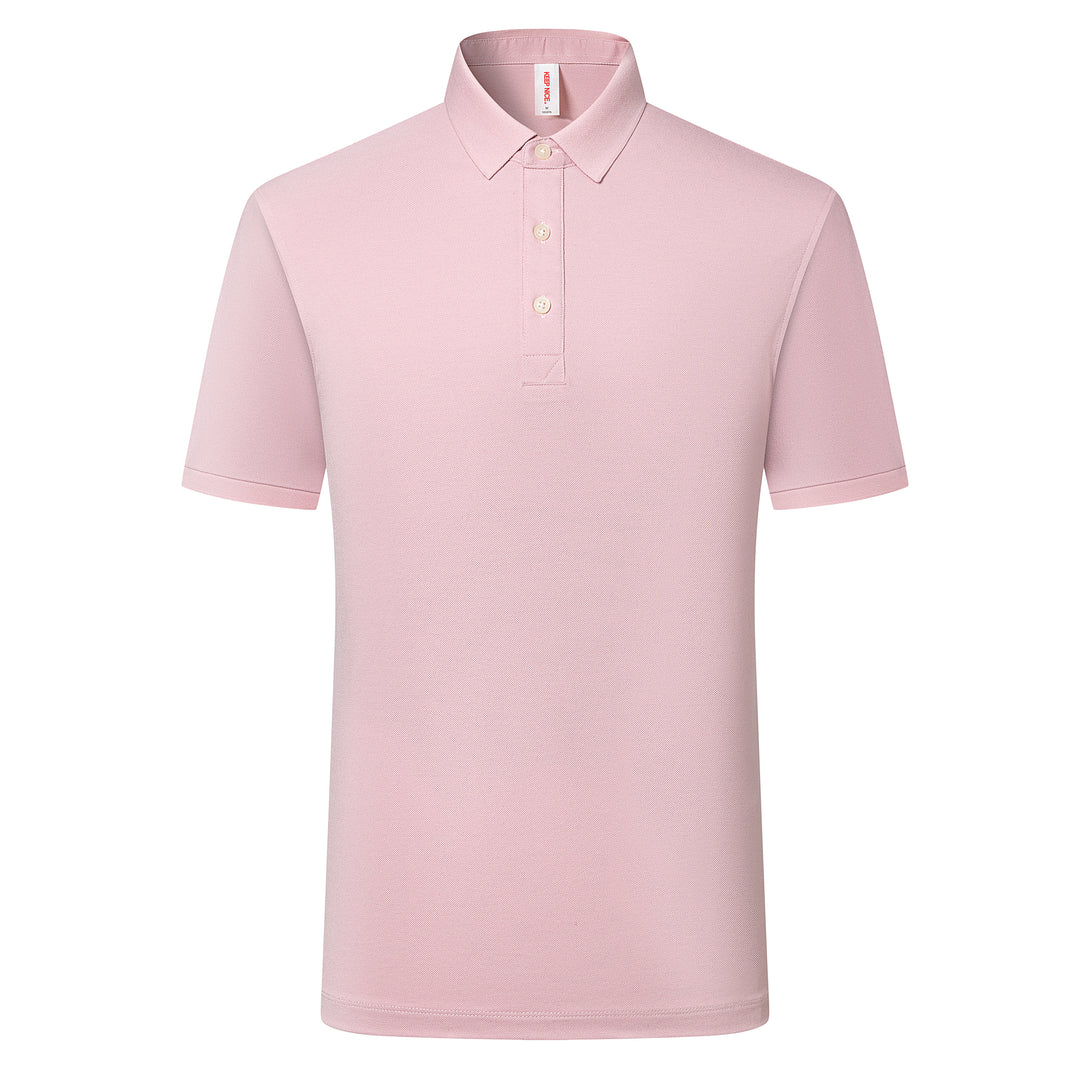 Light Pink sustainable slim-fit polo - front view wholesale