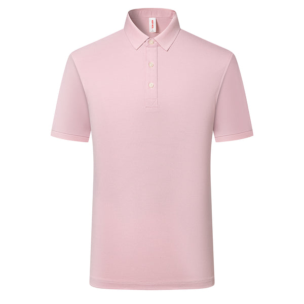 Light Pink sustainable slim-fit polo - front view wholesale