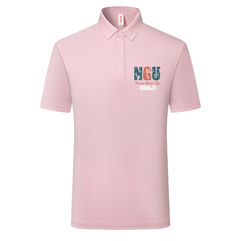 Light Pink printed Sorona polo - corporate logo application
