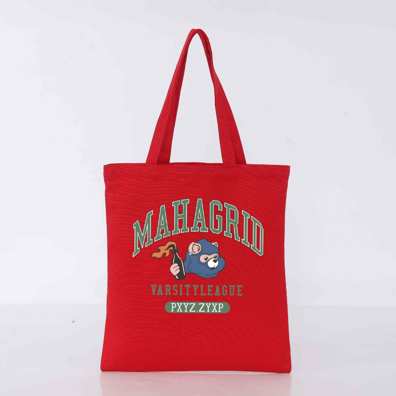 Sample Customization: Bright Red Tote Bag with Company Logo - Bulk Print Service for Marketing Campaigns