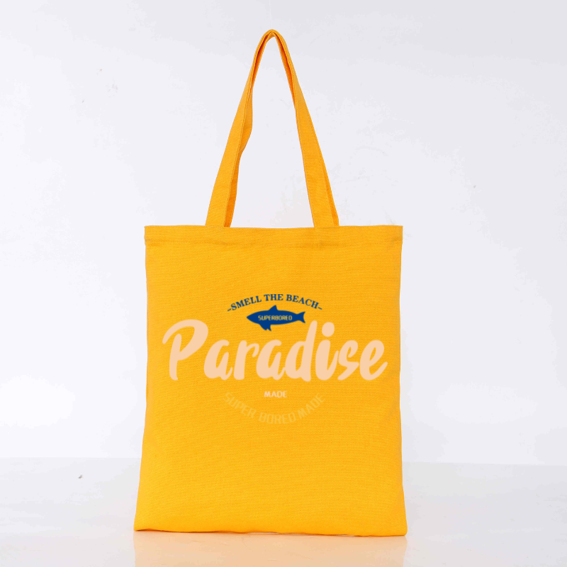 Sample Customization: Yellow Cotton Tote with Printed Logo - Demonstration of Branded Promotional Product