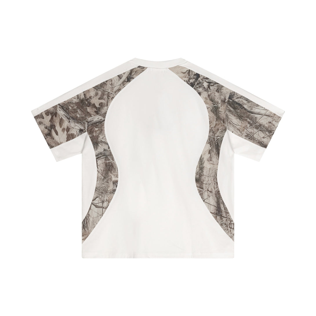 Back view of Men's 240g Camo Panel T-Shirt with Sublimation Printing technology
