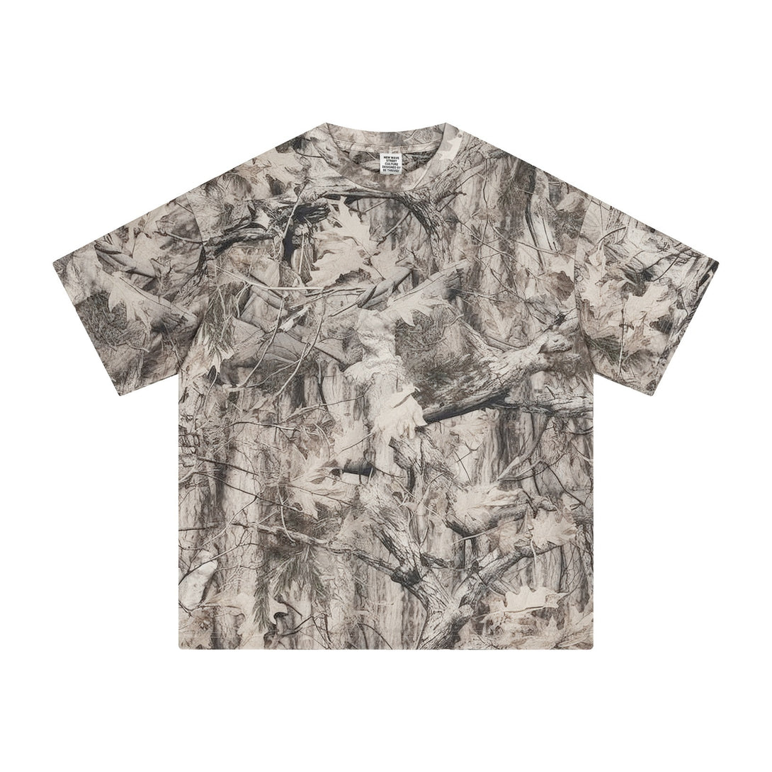 Men's 240g Camouflage All Over Print T-Shirt displayed on a white background.