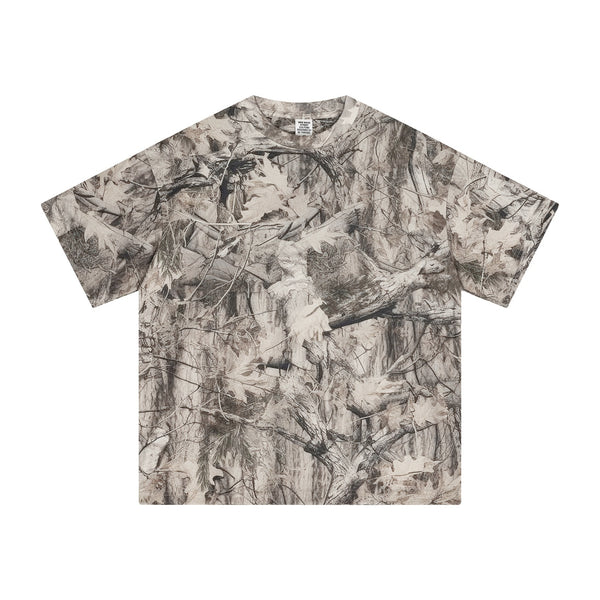 Men's 240g Camouflage All Over Print T-Shirt displayed on a white background.