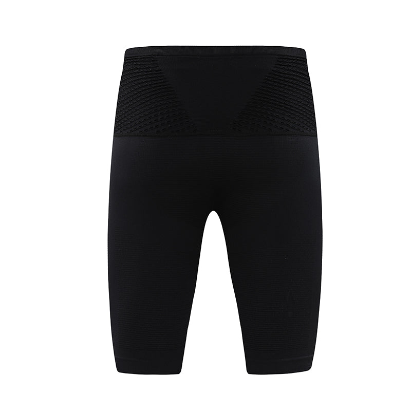 Front view of men's black compression training shorts