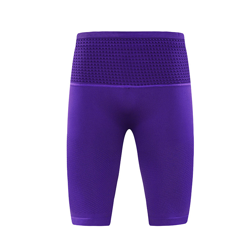 Men's purple compression shorts front perspective