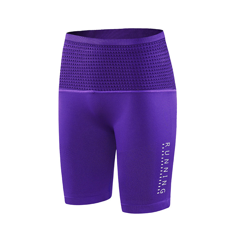 Purple athletic shorts side profile