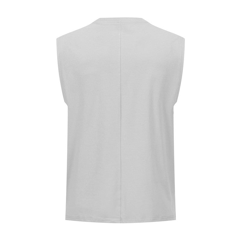 White sport vest back with cotton-Sorona blend