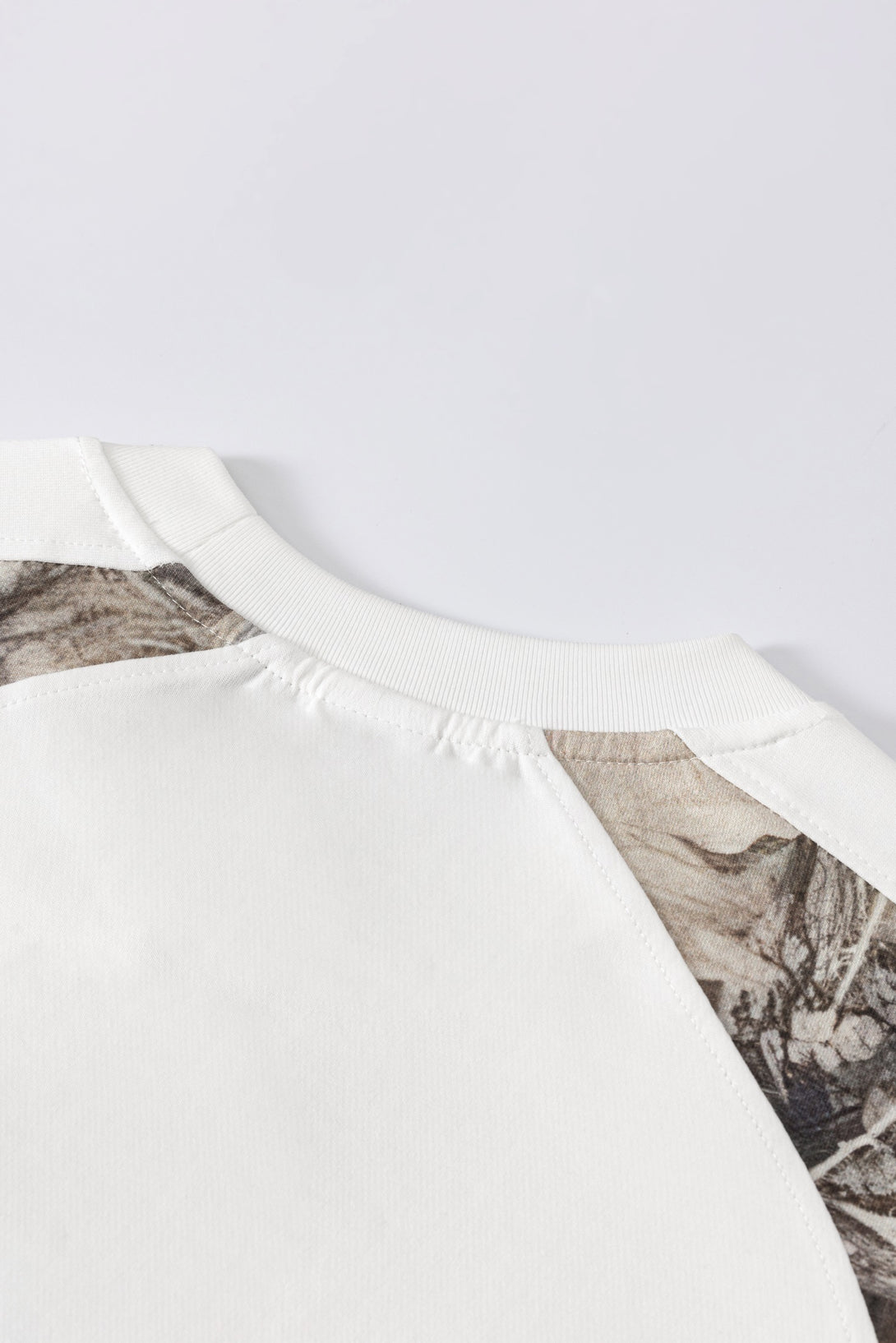 Men's 240g Camo Panel T-Shirt showcasing sublimation printing technology on the shoulder area.