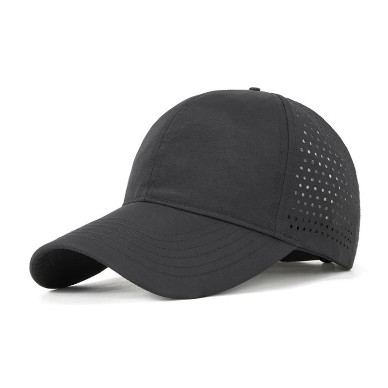 Black performance mesh cap - adjustable buckle closure for team uniforms bulk orders
