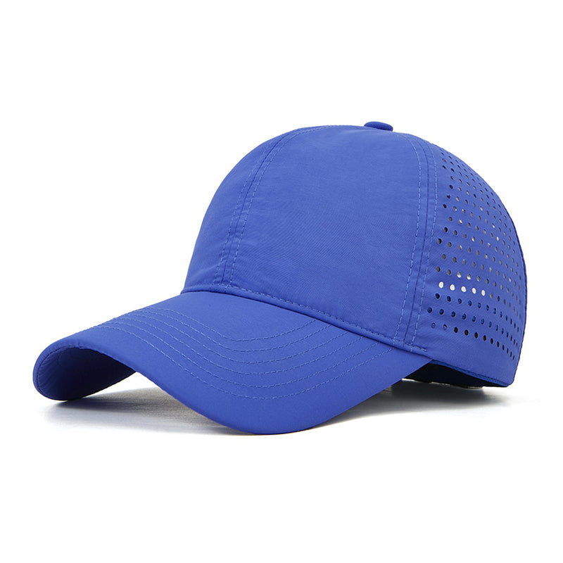 Classic blue mesh baseball cap - buckle-adjustable wholesale headwear