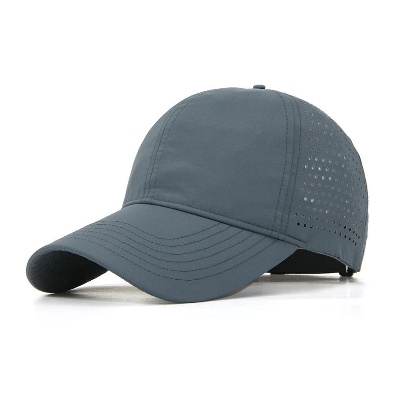 Dark gray sports cap with buckle closure - lightweight mesh fabric teamwear
