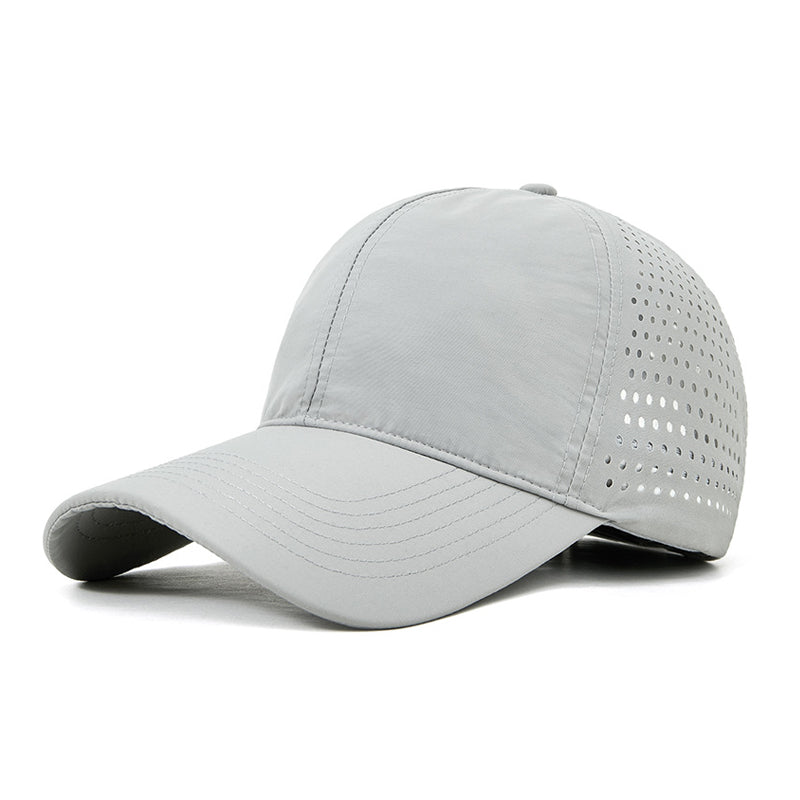 Light gray adjustable mesh baseball cap - quick-dry corporate promotional headwear