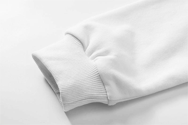 Close-up detail of the reinforced ribbed cuff on the Organic Cotton Recycled Polyester Sweatshirt.