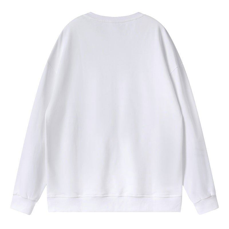 Back view of the White Unisex Organic Cotton Recycled Polyester Sweatshirt.