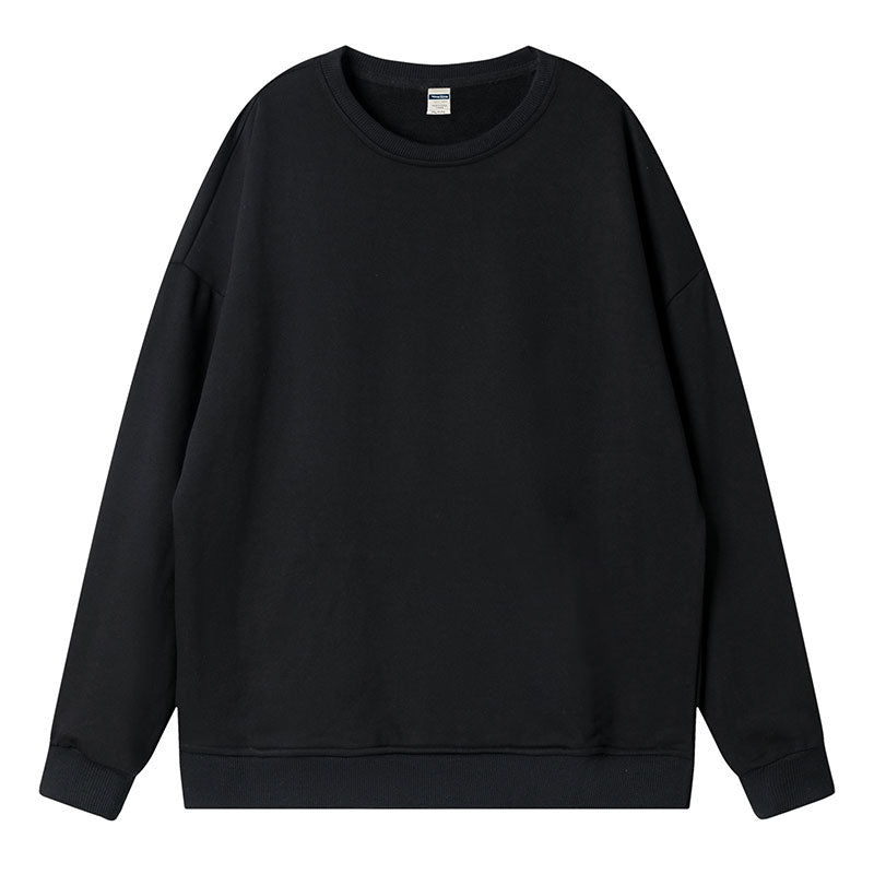 Front view of the Black Unisex Heavyweight Organic Cotton Sweatshirt.