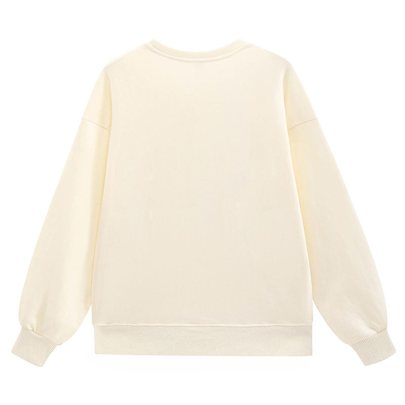 Back view of the Natural Unisex Heavyweight Organic Cotton Sweatshirt.