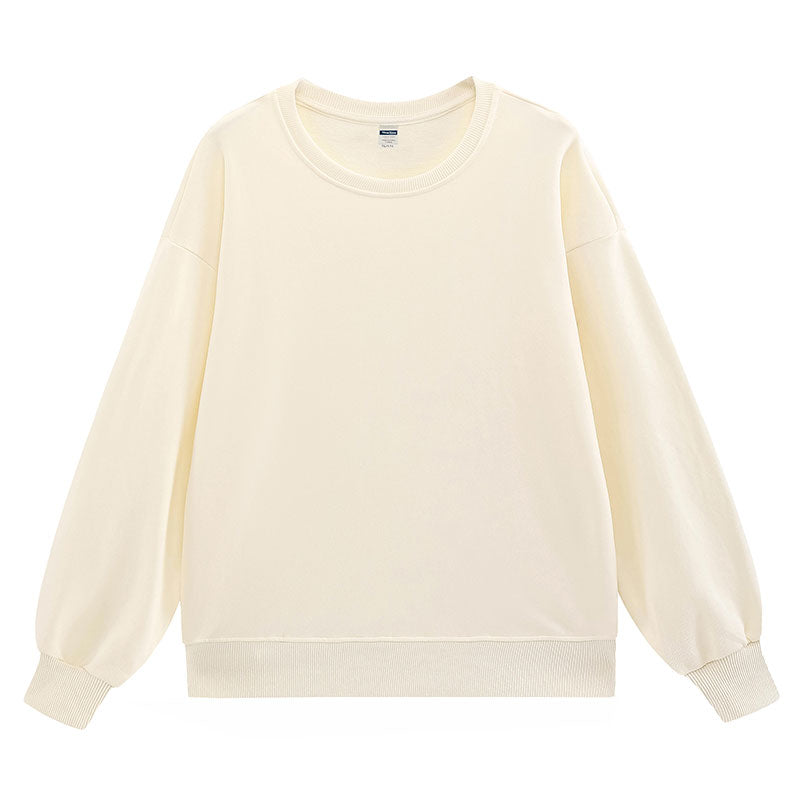 Front view of the Natural Unisex Heavyweight Organic Cotton Sweatshirt.