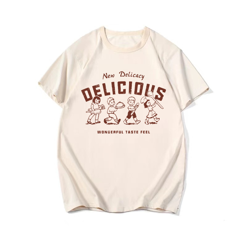 Example of custom printed design on organic cotton unisex crew-neck t-shirt