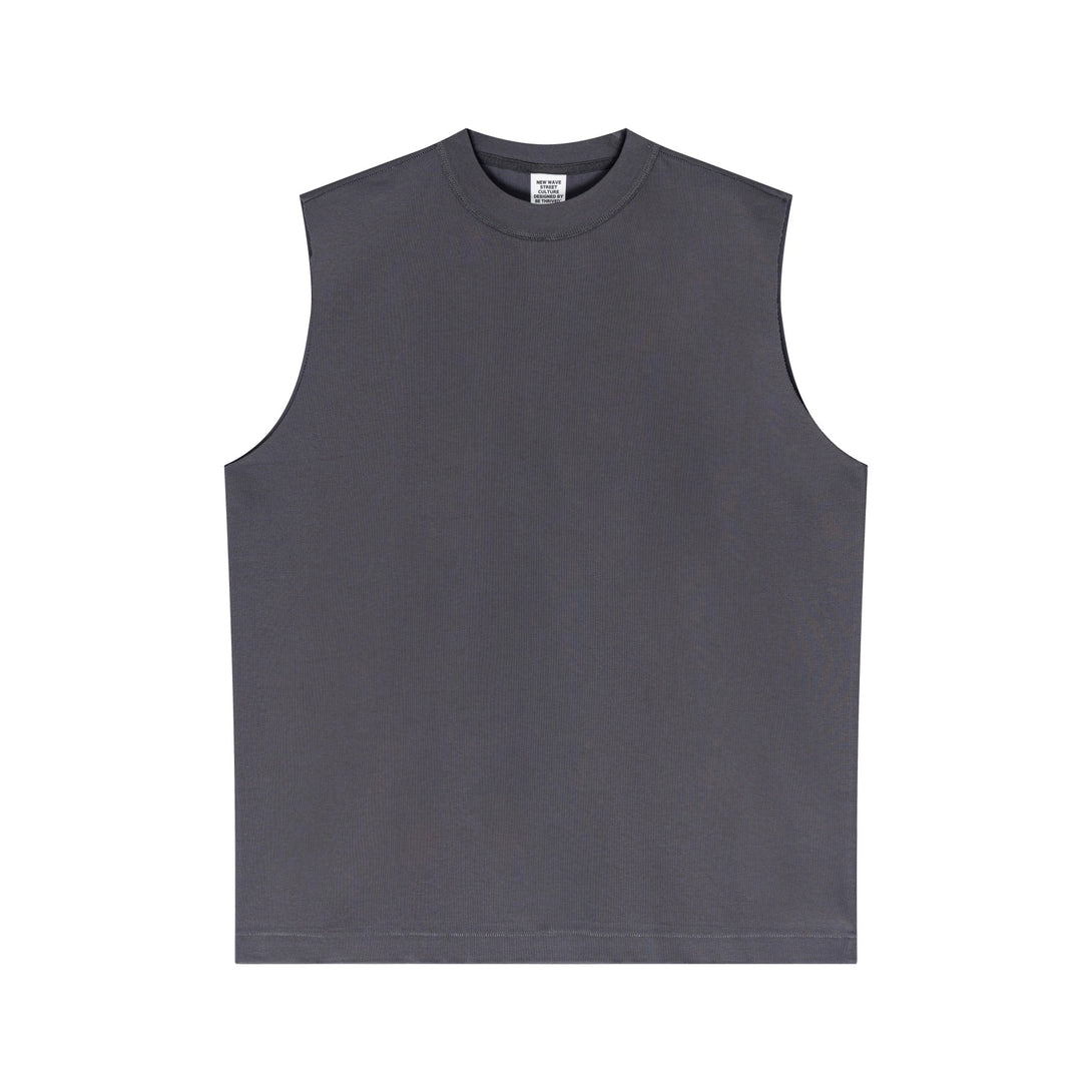 Charcoal Gray tank top front - Sorona-cotton blend with moisture-wicking technology