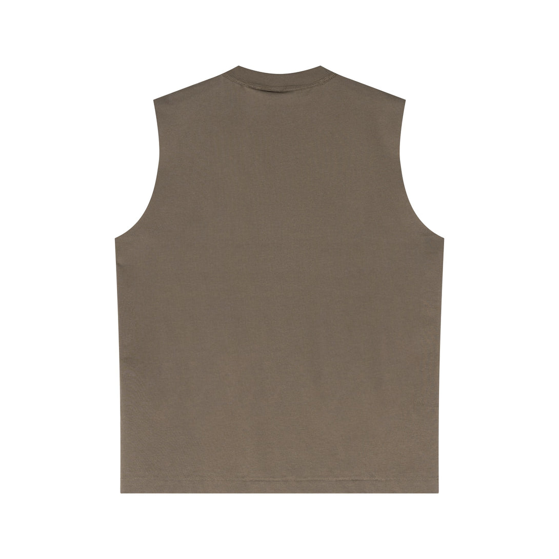 Back view of Gray Camel sustainable tank - eco-friendly fabric for wholesale