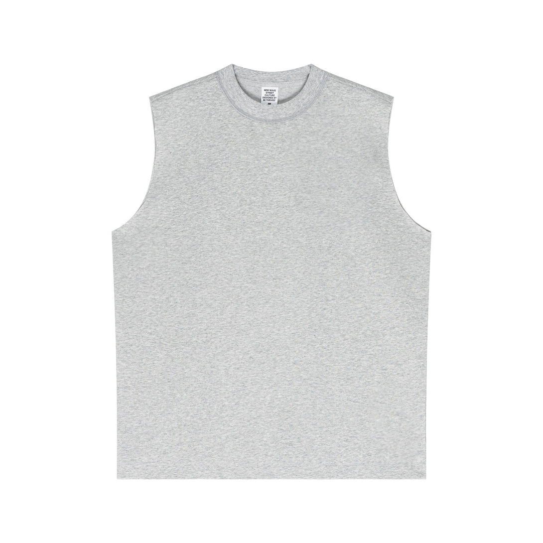 Light Grey oversized tank top front - eco-friendly Sorona-cotton with quick-dry performance