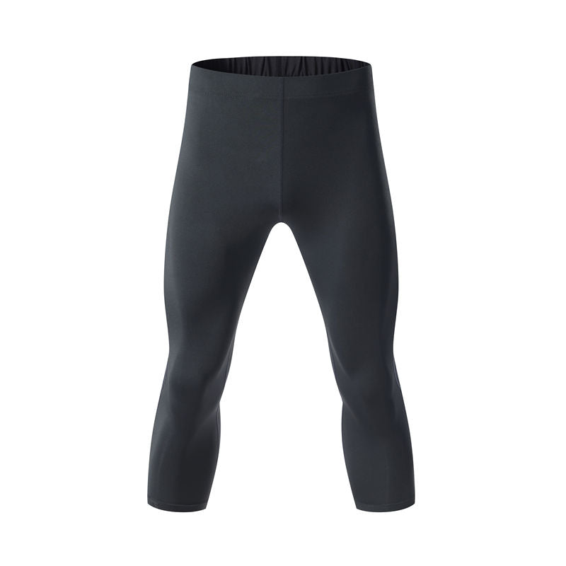 Front view men's quick-dry capri leggings for training