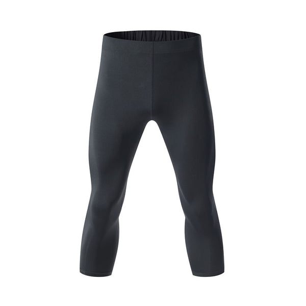Front view men's quick-dry capri leggings for training