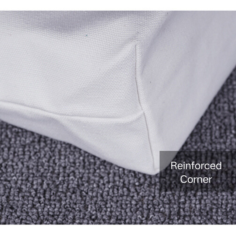 Reinforced stitching on 340GSM recycled cotton tote - heavy-duty construction for bulk orders