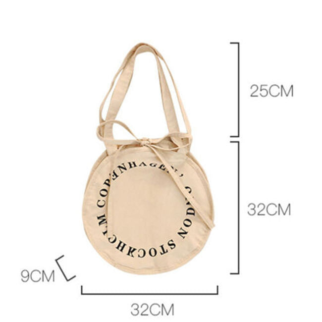 Round Printed Organic Cotton Tote Bag | 100% Organic Cotton | 160g/m² | Bulk Custom - April Su