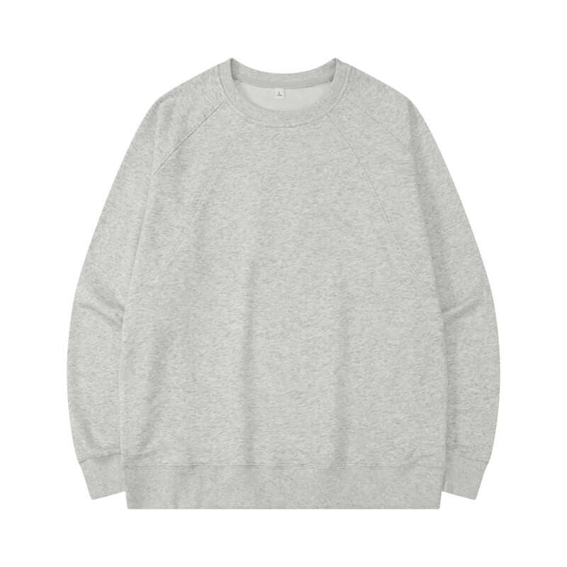 Heather grey Sorona®-enhanced crewneck sweatshirt front for wholesale