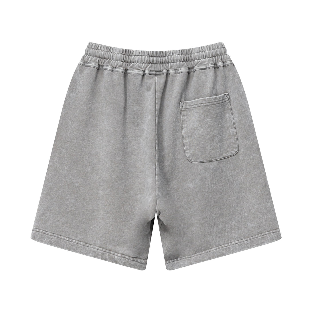 Light Gray Artisan Wash Athletic Shorts Back | Reinforced Seams Construction | Custom Activewear Manufacturing