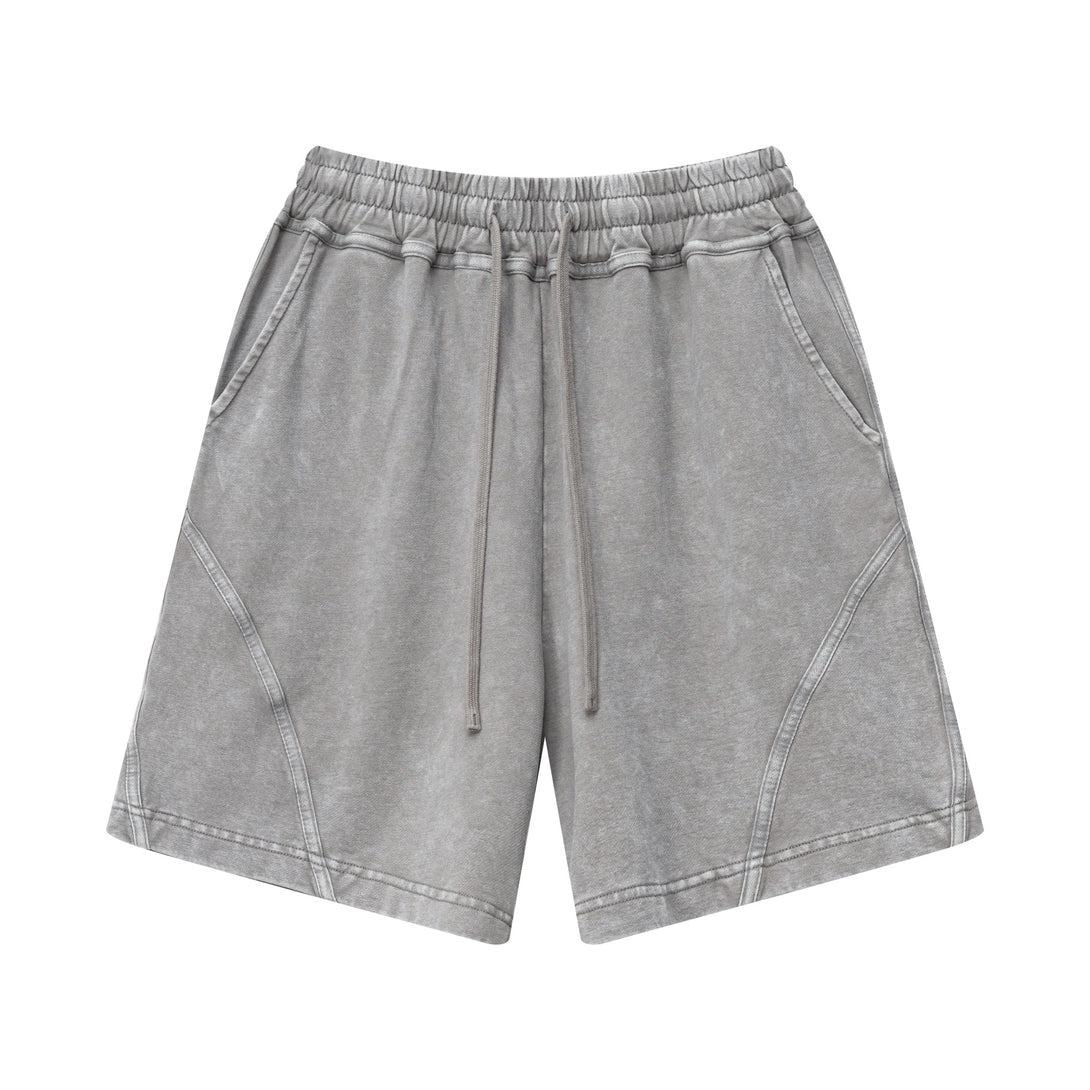 Light Gray SS25 Artisan Wash Sports Shorts Front | 100% Cotton Gym-to-Street Performance | Wholesale Bulk MOQ 20pcs
